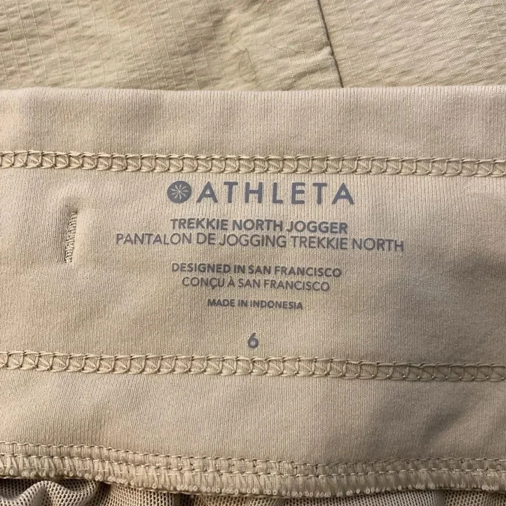 Athleta Women’s 6 Trekkie North Joggers Elastic Waist Drawstring Zip Pockets